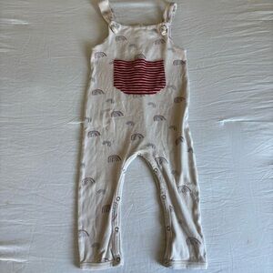 Kate Quinn Oatmeal Rainbow Fine Rib Jumpsuit • Size 2T